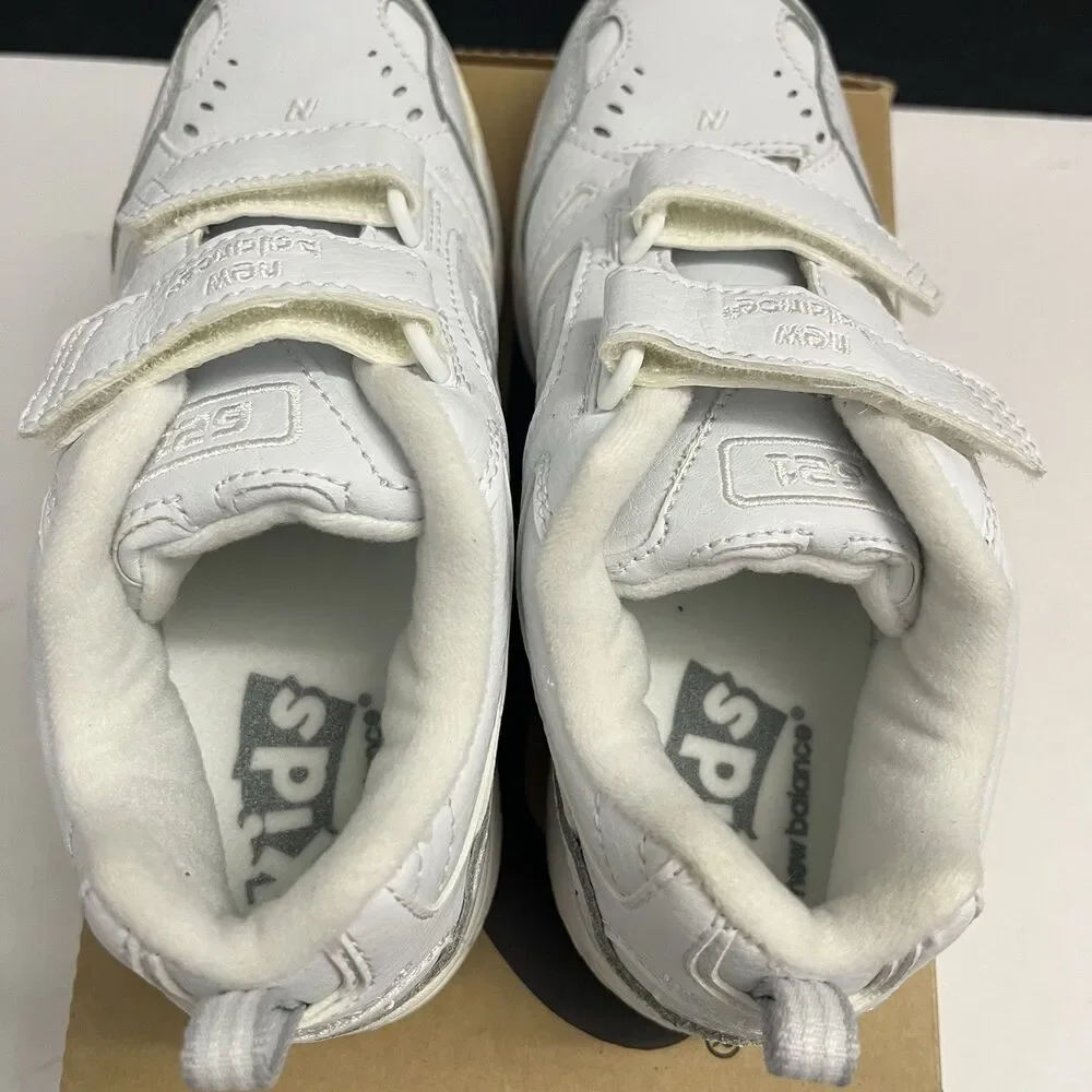 New Balance 621 Youth SZ  White Leather Hook Loop Training Shoes SZ 2.5 M